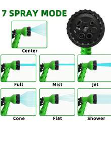 3 Times Extension Expansion Water Pipe After Passing Water, High-Pressure Irrigation Washing Car Sprinkler Pipe Shrinkage Garden Hose Spray Gun Tool, Watering Equipment - Green - View 4