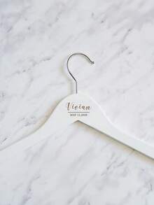 Bride Hanger, Wedding Hanger, Personalized Hanger, Wedding Dress Hanger, Wooden Hanger, Mrs Hanger, Name Hanger,Personalized Wooden Bridesmaid Hangers With Name,Wedding Dress Hanger,Hanger For Bridal Party,Engraved Hanger,Bridesmaid Gift,Gift For Her,Home Harmony,Chic Design ,Forever Love - White - View 3