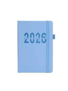 Agenda 2026 com alça, 1 unidade, caderno de agenda em inglês para eficiência no escritório, layout mensal/semanal/diário, diário anual, capa de couro sintético, adequada para escola e escritório, pode ser usada como presente de aniversário, feriado ou Natal, várias cores disponíveis