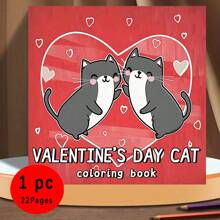 (Eine aufgewertete Deluxe-Version, verstärktes Papier 22 Seiten, 20 * 20 cm) Valentinstag Katzen Malbuch, Aquarellpapier, einzigartiger Umschlag, bequemer Malraum, geeignet für Erwachsene zum entspannten Malen | Valentinstag, Neujahr, Geburtstage und Partys - das perfekte Geschenk für alle Arten von Festen, geeignet für Freunde, Familie und Kollegen, Bücher, Schule, Schulbedarf