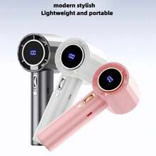 1PC Portable Handheld Turbo Fan 1800mAh 100 Gear High-Speed Cooler Rechargeable Digital Display Desk Fan For Outdoor