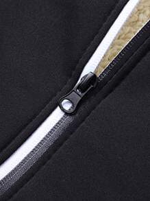 Giacca con cappuccio da uomo, imbottita termicamente, antivento, casual e di moda, giacca esterna spessa per primavera, autunno e inverno, in pile