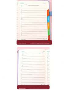 Agenda 2026 com alça, 1 unidade, caderno de agenda em inglês para eficiência no escritório, layout mensal/semanal/diário, diário anual, capa de couro sintético, adequada para escola e escritório, pode ser usada como presente de aniversário, feriado ou Natal, várias cores disponíveis