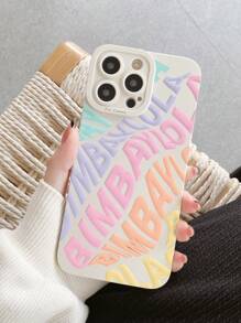 1 pieza Funda de teléfono suave y a prueba de golpes con protección de lente perforada, estilo ciberpunk de ciencia ficción con letras en inglés y estampado 2D multicolor, para iPhone 7/7p/X/Xs/Xr/Xmax/11/11pro/11promax/12/12pro/12promax/13/13pro/13promax/14/14pro/14plus/14promax/15/15pro/15plus/15promax/16/16e/16pro/16promax/16plus, color beige
