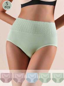 5 Pack Ladies Underwear, Soft Skin-Friendly Comfortable Moisture Wicking Elegant Simple Solid & Striped Design