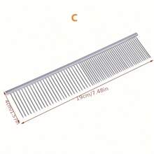1 pièce Peigne de toilettage pour chien en acier inoxydable long avec brossage enlevage des poils épais et brossage de 19 cm, peigne de démêlage pour toilettage des chats et des chiens pour animaux aux poils hirsutes, élimine doucement le sous-poil desserré et la puce.
