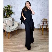 Conjunto 3 Peças Calça Blusa Capa e Top Elegante Social Esporte Fino Duna Bonito Preto