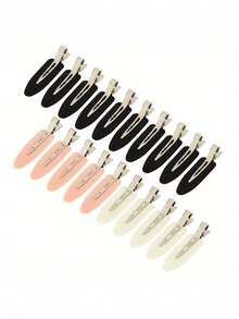 4PCS- Colorful Simple Hair Clips, Hair Accessories, Bangs Side Clips, Hair And Makeup Clips, Duckbill Hair Clips, Simple Hair Clips, Girls' Hair Accessories, Ideal Gift Choices, Celebrations And Parties, Beauty Hair Clips, Bangs Hair Clips, Duckbill Split Hair Clips Headwear, Pink Hair Clips. The Product Does Not Include Cardstock, Only Hairpins.