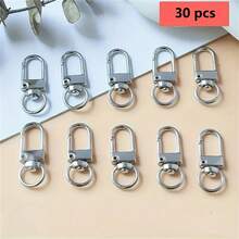 10/20/30/50pcs Macaron Color Swivel Key Chain Accessories With Mini Buckle Bag Decor Pendant DIY Valentine's Day Holiday Small Ornaments - Multicolor - View 17