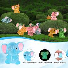 3/5/10/29 قطعة مصغرة مضيئة من راتنج الفيل، تماثيل فيل صغيرة تضيء في الظلام للحديقة الجنوية DIY، تزيين النباتات والمناظر الطبيعية الصغيرة، ديكور الحديقة، إكسسوارات داخلية السيارات، هدايا أعياد الميلاد المثالية، أكياس الحفلات، ألعاب ملء أكياس الحفلات (ألوان عشوائية)