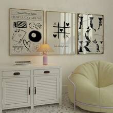 1/3pcs Luck And Love Wall Art Posters, Modern Style Wall Art, Illustrations Of Playing Cards, Dice, And Symbols Wall Art, Stylish And Canvas Artwork Wall Painting Gift, Ideal For Bedroom, Office, Living Room, Wall Decor, Home And Dorm Decoration, Unframed / Framed