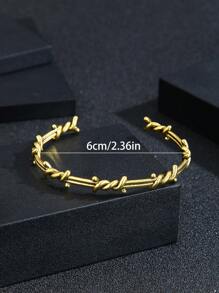 1pc Knot Style Good Quality Man Fashionable Popular Copper Material Jewelry Punk Hip Hop Street Accessories Men Bracelet For Jewelry Gift & A Stylish Look