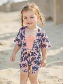 Jeune fille Cardigan à manches courtes, Ensemble de maillot de bain mode pour l'été