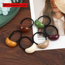 6-Piece Mixed Color Set Design With Curved Hair Cords, French Style Simple And Elegant High Elasticity Hair Accessories, Suitable For Women's Ponytails, Bun Heads, Hair Tie Ropes, Rubber Band Hair Accessories[Colors Will Vary Randomly - May Include Duplicates. Not Suitable For Those Who Require Specific Colors] Ponytail Holders Hair Elastics Hair Rubber Bands Scrunchies