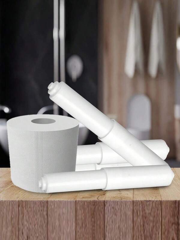 1pc Toilet Paper Holder Roller Replacement Plastic Spring Loaded Retractable Plastic Toilet Tissue Roll Holder Paper Holder Insert