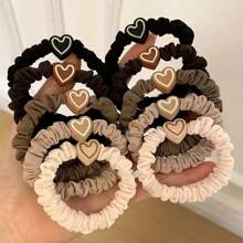 5-Piece New Coffee Love Pendant Hair Tie - Cute Bowknot Elastic Rubber Hairbands For Girls - For Ladies - Suitable For Casual Wear And Special Occasions - The Perfect Gift For Girls And Ladies,Hair Scrunchies