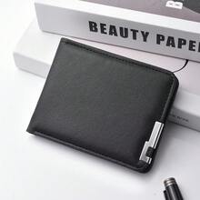 Men's Casual Horizontal Wallet PU Leather Credit Card/ID Holder Bifold Short Wallet Suitable For Men Wallet Mini Wallet Purse Wallet Small Wallet School Supplies