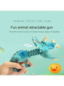 1 件 2025 新款恐龙啄食、弹簧枪、鲨鱼伸缩、机械爪、有趣且有趣的动物伸缩枪、办公玩具、旅行玩具、派对道具、生日礼物、毕业礼物、创意礼物、节日礼物、完美礼物