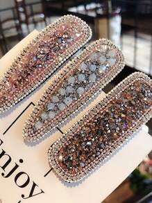Water Drop Design Rhinestone Hair Clip, Shiny Hairpins For Bangs, Bun, Decorative Hair Accessories For Girls