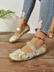 New Chinese Style Hanfu Embroidered Flats, Soft Bottom Comfortable Mary Jane Shoes For Women
