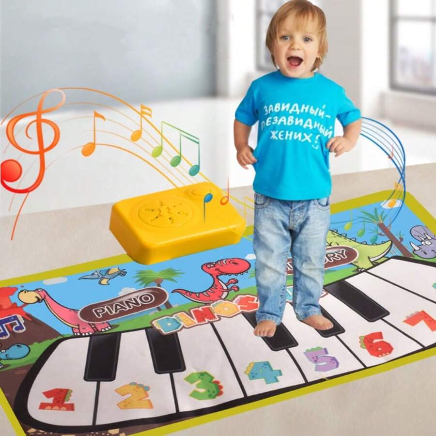 Thảm chơi âm nhạc cho trẻ em - Thảm đàn piano in hình dấu chân khủng long, Thảm chơi nhạc, Thảm đàn piano chân cho bé, Thảm tập bò âm nhạc giáo dục sớm, Thảm đồ chơi nhảy múa âm nhạc cho trẻ nhỏ, Thảm đồ chơi bàn phím đàn piano cho trẻ em, Quà tặng trò chơi tương tác giữa cha mẹ và con cái, Thích hợp cho bé trai và bé gái từ 3 tuổi trở lên, Quà tặng sinh nhật, lễ hội hoàn hảo cho trẻ em. - Nhiều màu - Xem 1