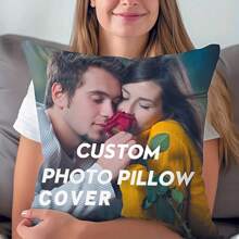 1 pièce Taie d'oreiller photo personnalisable DIY - Housse de coussin avec image personnalisée, convient aux couples, amis et amateurs d'animaux de compagnie - Polyester durable, tissu ultra doux, blanc - Cadeau parfait pour l'anniversaire et la décoration d'intérieur, Housse de coussin personnalisée, Imprimez le cadeau Taie d'oreiller