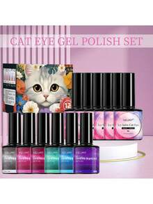 Bộ sơn móng tay dạng gel Cat's Eyes - Có kèm que nam châm, dễ phối màu và làm móng trông trắng, lý tưởng làm quà tặng cho phụ nữ tại tiệm làm móng - Nhiều màu - Xem 3