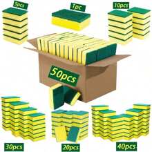 1/5/10/20/30/40/50pcs/Set Washing Up Sponges, Cleaning Cloth, Dish Cleaning Brush, Absorbent Sponge Blocks, Kitchen Supplies Dishcloths, Magic Sponge Scrubbers