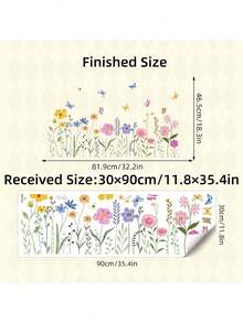 Adhesivos decorativos de pared con diseño de flores y mariposas, decoración del hogar y de habitaciones - Multicolor - Ver 2