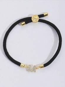 1 Piece Of Fashion Creative Stainless Steel A-Z, 26 English Letter Hand Rope, Can Freely Adjust The Big And Small Hands, Girls Daily Wear Initials Bracelet - Multicolor Zirconium - View 6