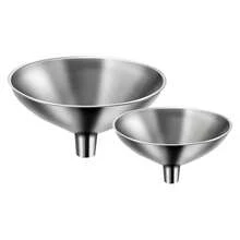 2 Piece Small Stainless Steel Filling Funnel, Mini Funnel, Flask Funnel, Essential Oil Transfer Funnel, Large For Kitchen, Small For Flask, Essential Oil Transfer - MINI-LOUDOU-1 - View 1