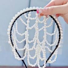 Yolpan SA01 Neuer Ankunft Stirnband mit Quaste und Perlen Stirnschmuck - Eleganter Braut Haarschmuck für Hochzeiten, Boho Bräute & Fotoshootings