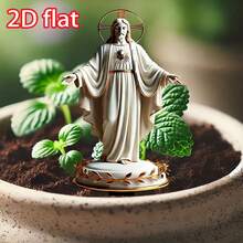 1 pieza, Piqueta decorativa de jardín plana 2D religiosa, hecha de material de polipropileno con propiedades antioxidantes, adecuada para inserción en el suelo en bonsái y decoración de jardines, sin necesidad de suministro eléctrico ni batería.
