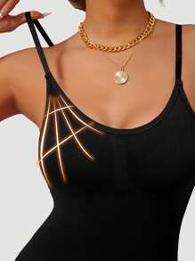 1pc Seamless Camisole Tank Top, Cinched Waist, Sports Casual Yoga Versatile Solid Color, Uplift Bust Shape For Good Figure, Suitable For Spring, Summer, Autumn, Winter