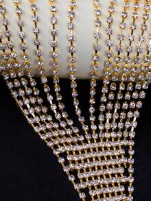 1pc Customized Crystal Letter Name, Personalized Type, Special Expression Rhinestone Metal Panty Chain, Personalized Sexy Fashion Women Thong Rhinestone Chain, Adjustable Sexy Bikini Body Chain, Holiday Party Costume Accessory, Festival Birthday Friend Gift, For Rave