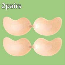 2 Pairs Sticky Bra - Invisible Push Up Bra Backless Strapless Bra, Seamless Front Buckle Bra Underwear Women Self Adhesive Silicone Adhesive, Self-Adhesive Backless Reusable Push Up Nipple Covers, Women's Lingerie & Underwear Accessories - Multicolor - View 13