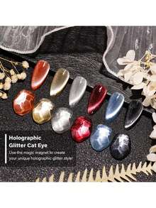 Bộ sơn móng tay dạng gel Cat's Eyes - Có kèm que nam châm, dễ phối màu và làm móng trông trắng, lý tưởng làm quà tặng cho phụ nữ tại tiệm làm móng - Nhiều màu - Xem 2