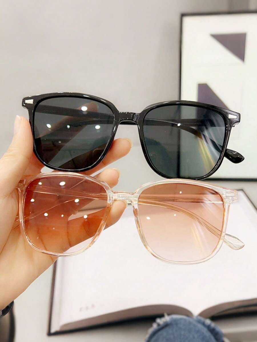 1/3pcs Simple And Multi-Colored Square Fashionable Glasses, Suitable For Vacations, Travels, Self-Driving, Beaches And Outdoor Activities - Multicolor - View 1