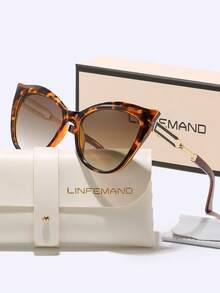 Óculos femininos LINFEMAND com armação grande e design exclusivo olho de gato, perfeitos para festas e para um visual urbano e sofisticado. Um presente surpresa ideal para qualquer ocasião.