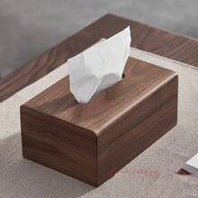 Walnut Wood Tissue Box, Wooden Tissue Holder For Living Room, Home Decor, Desktop Storage, Bathroom, Kitchen Accessories - Multicolor - View 4