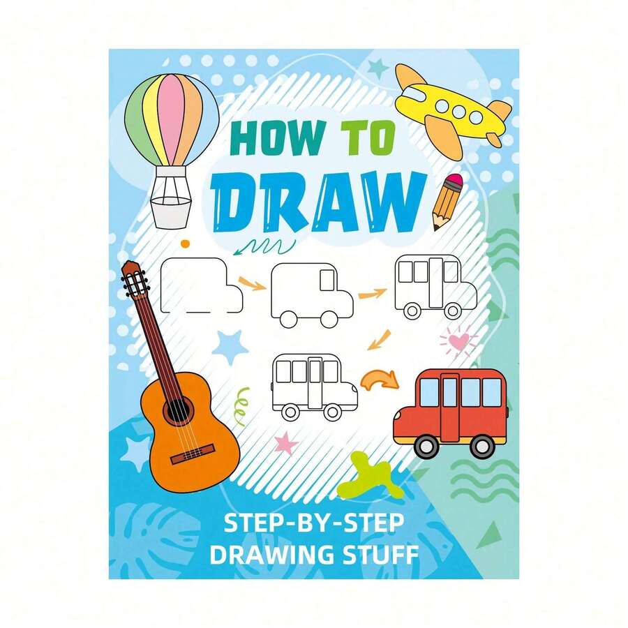 1 Piece Step-By-Step Drawing Guide, How To Draw Simple Cartoon Characters And Animals - Suitable For Beginners - Fun Doodle Style Drawing Experience, New Children's Sketching Cartoon Doodle Drawing Book, Back To School Supplies, Halloween, Christmas, Christmas Gift, New Year Gift - Multicolor - View 1