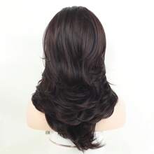 Parrucca sintetica elegante di colore misto, con capelli dritti e lunghi, con copricapo per donna