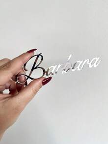 1/3/5pcs Personalized Acrylic Cake Topper, Name Place Card, Laser Cut Name Decor, Guest & Newlywed Seating Indicator, Birthday Party Supplies, Gold/Silver/Rose Gold, Engagement, Wedding, Bridal Shower, Holiday Decor, Gift For Her, Aesthetic Home - Height 4-5cm Acrylic Text - View 7