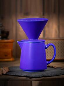 2pcs Ceramic Hand-Drip Coffee Set, Household Filtering Cup, Sharing Pot, Portable Ceramic Coffee Filter Cup, Drip Coffee Maker Set, Japanese Style Coffee Set, Easy To Clean For Office Afternoon Tea Back To School