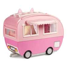 Na! Na! Na! Surprise Caravana Kitty Cat Rosa Sin Muñecas, Con 7 ÁREAS DE JUEGO - Cocina, cama, ducha, hamaca, armario, toldo y comedor. La caravana Kitty-Cat es como un grande gato rosa con orejas y cola de gatito y matrícula MEOW. Hay muchos detalles impresos en todas partes, como papel pintado de conejito y azulejos de animales. - Rosa - Ver 2