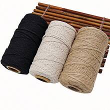 100M/3Roll 2MM Natural Jute Rope Twine DIY Gift Wrapping Macrame Cord Photo Wall Hanging Crafts Gardening String Wedding Party Home Decoration - Multicolor - View 10