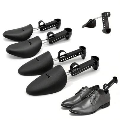 1 Paio di allargatori di scarpe regolabili in plastica per uomo e donna - Accessori per scarpe e stivali neri, con gancio in metallo, design compatto,