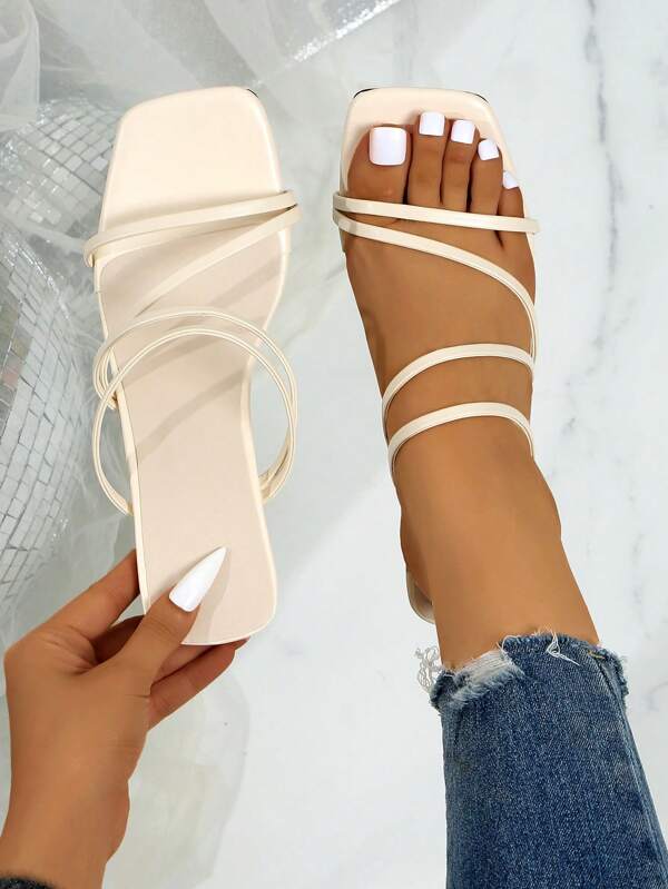 Sandálias femininas de salto alto e felpudas, sapatos casuais pretos