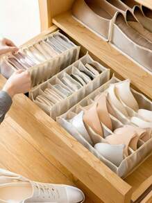 [Women's Essential] Large Capacity Foldable Underwear/Socks/Bra Storage Organizer Set (6/7/11 Grids) | Space-Saving Drawer & Closet Organizer | Multi-Functional Fabric Storage Box For Dorm/Bedroom Wardrobe Storage Box Underwear Organizer, Foldable Underwear Divider Organizer, Closet Organizer Divider, Bra Drawer Organizer For Home Use