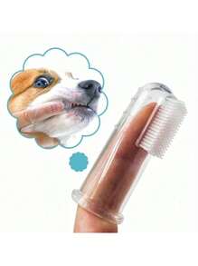 1pc Pet Finger Toothbrush Pet Toothbrush Silicone Toothbrush Puppy Cat Finger Set Brush Finger Pet Toothbrush Small Size Suitable For Dogs And Cats